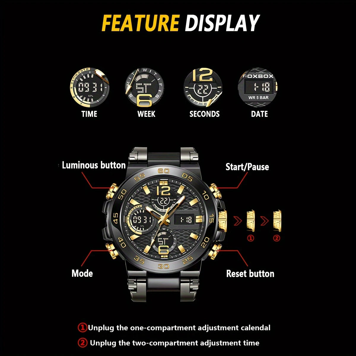 Men’s Saphire Quartz